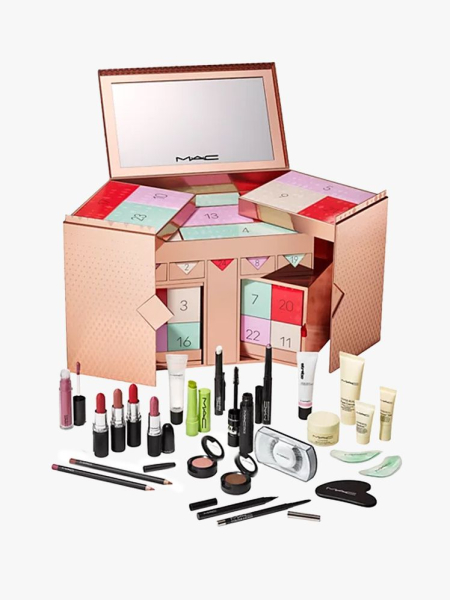 MAC 24 Mystery MustHaves Advent Calendar in multiple branded components on a light gray background